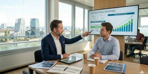 evaluation-entreprise-suisse-valorisation-pme Expert financier d'Infogestion Consulting expliquant une évaluation et une valorisation d'entreprise précise pour une PME en Suisse